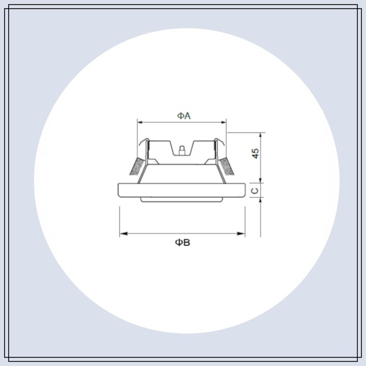 ANEMOSTAT WYWIEWNY 150mm BIAŁY PŁASKI Z RAMKĄ KOŁNIERZEM USZCZELKĄ Średnica otworu (mm) 150