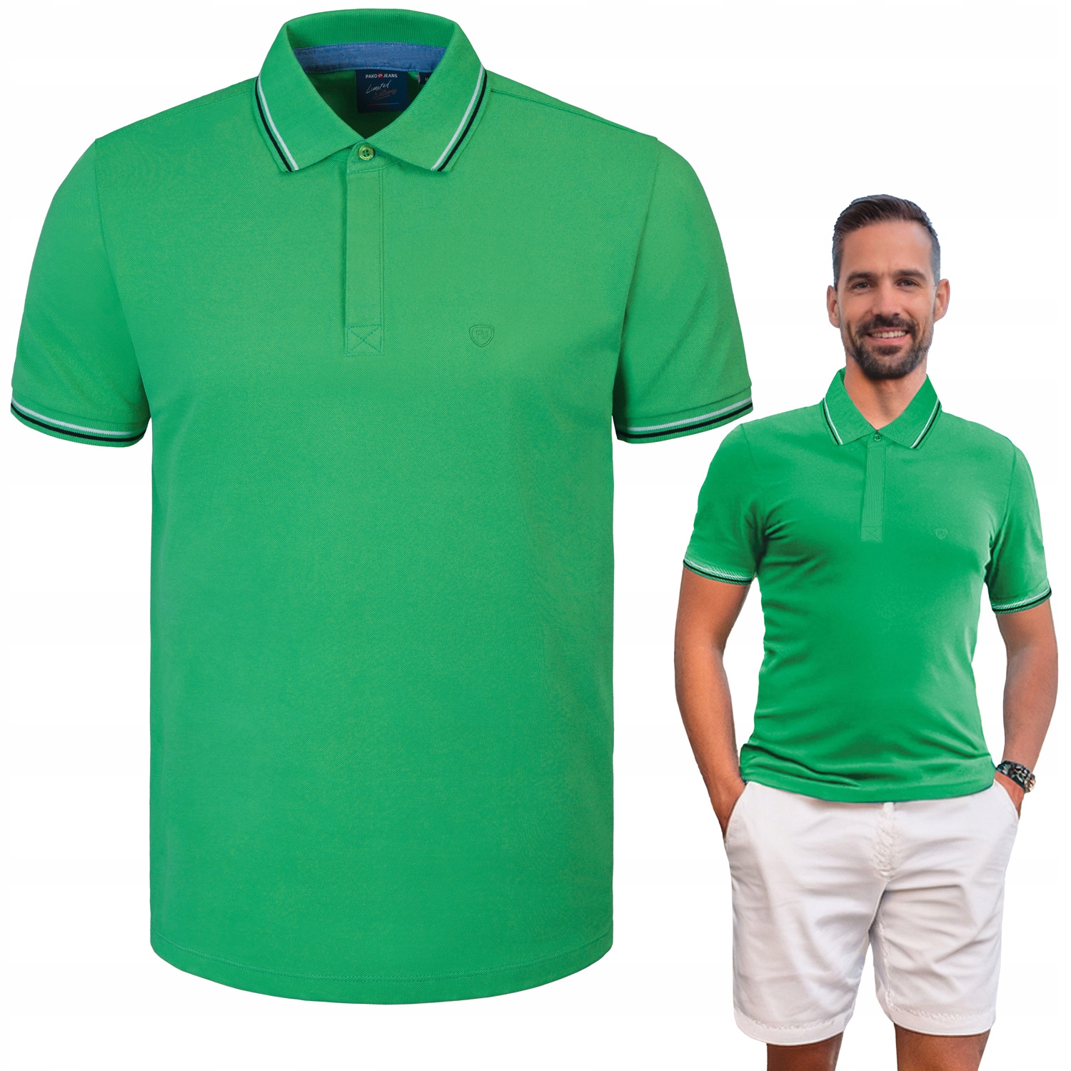 polokošile Pánské Zelené Bavlněné Copper Elegantní XL Pako Jeans