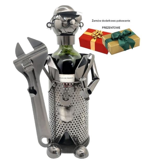 Dekorativní stojan na víno, láhev 0,75 l „Mechanik“ W193 jako dárek