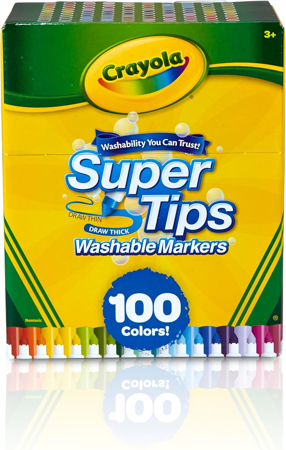100X Zmywalne Markery Crayola Supertips Stożkowe 100 Kolorów Do Rysowania