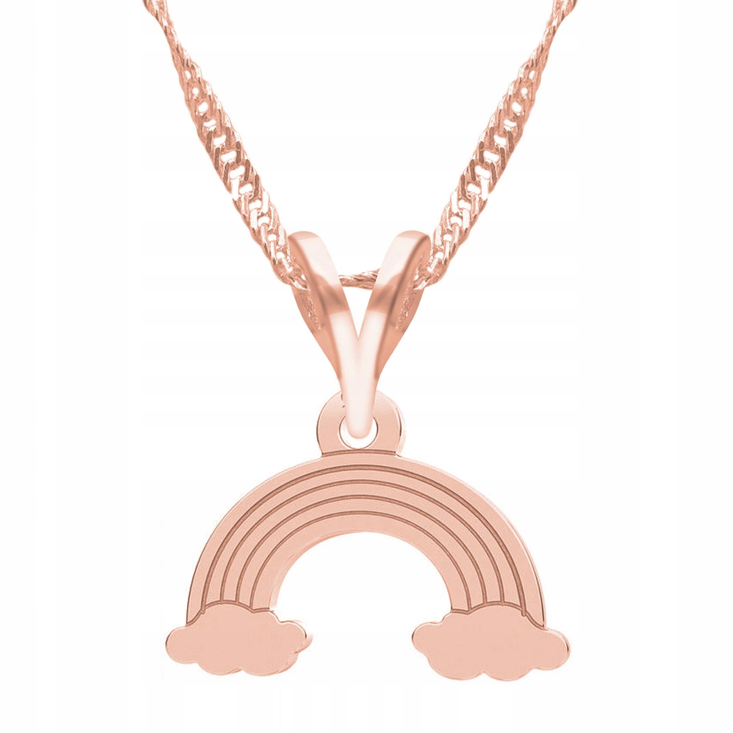 Náhrdelník Pozlacený Duha Rainbow Přívěsek Přívěsek Plech Stříbro 925