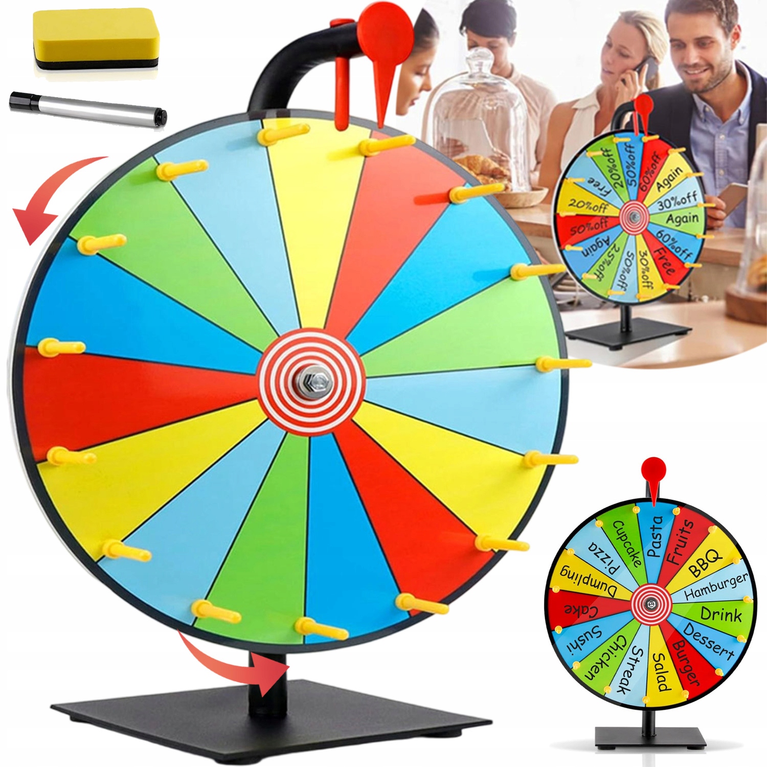 Koło Fortuny Ze Stojakiem Suchościeralne Gra Dla Dzieci Zabawa Statyw Mocne