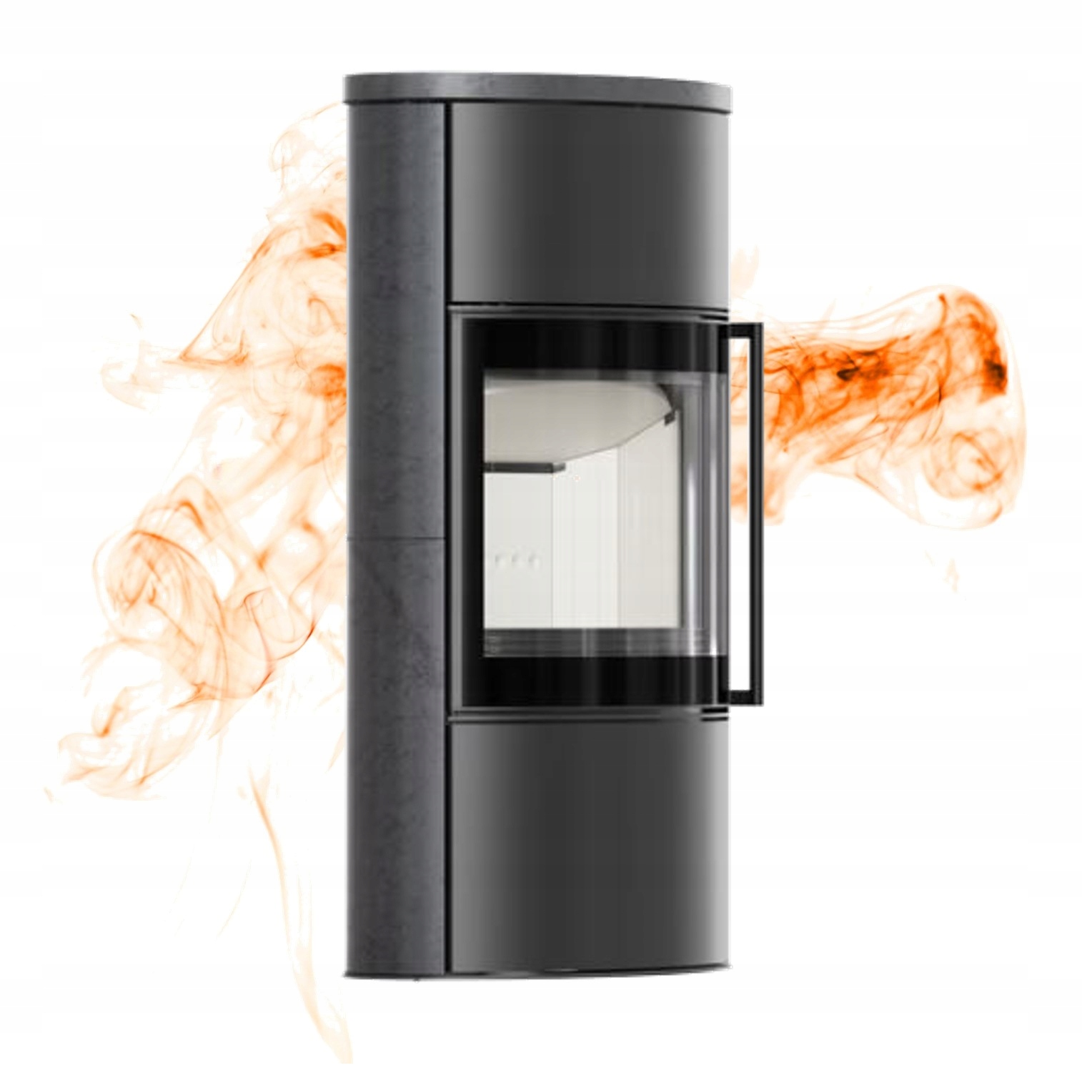 Kamna koza Bjorn Vysoká 7kW akumulační keramika Grafit Satin s víkem