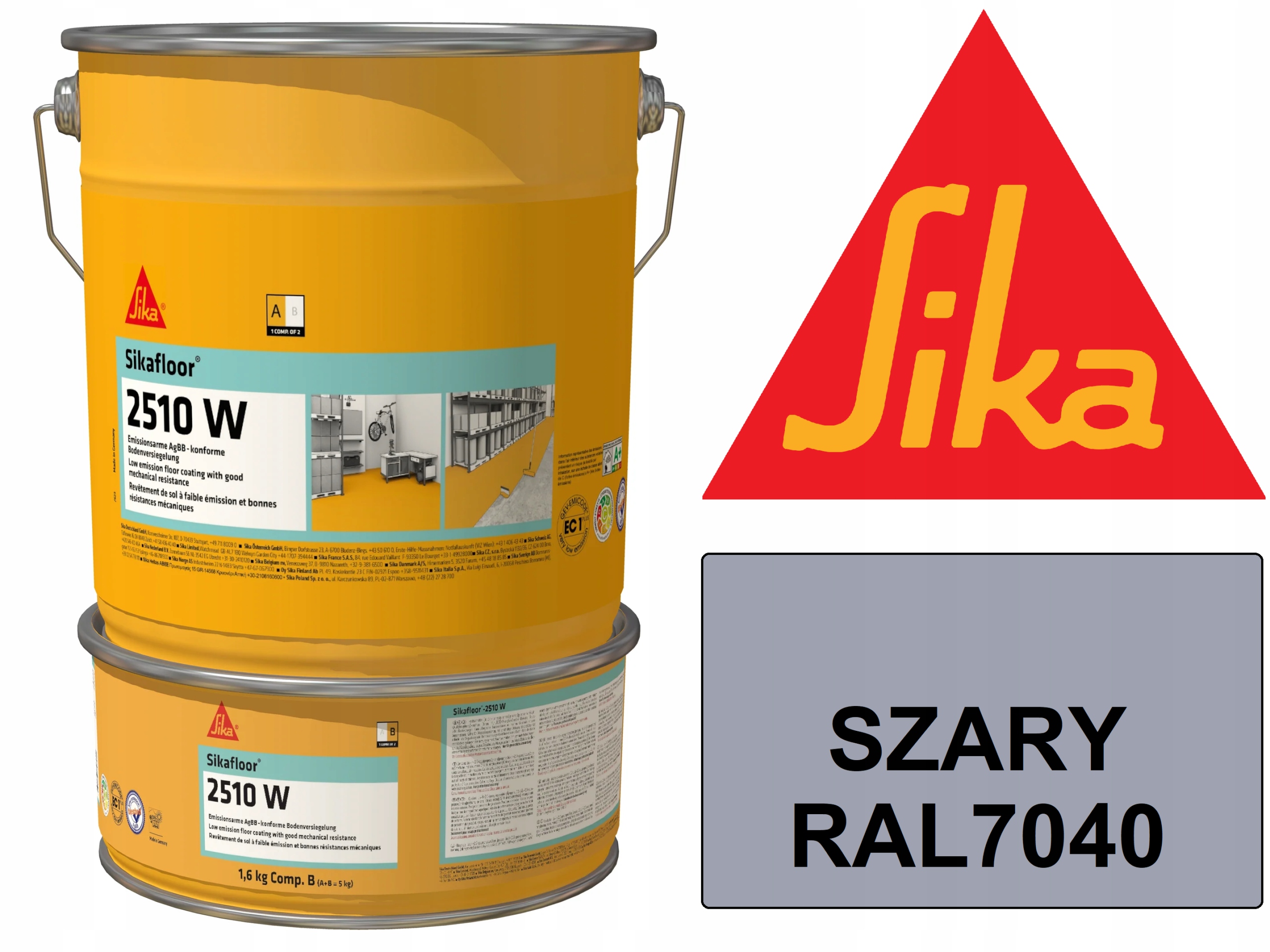 Sikafloor 2510W 5kg kolor Szary RAL7040 żywica epoksydowa na podłogę beton