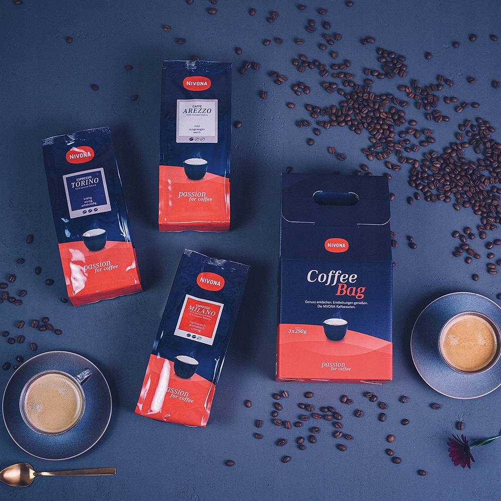 Levně Nivona zrnková káva 3 x 250 g Arezzo Milano Torino