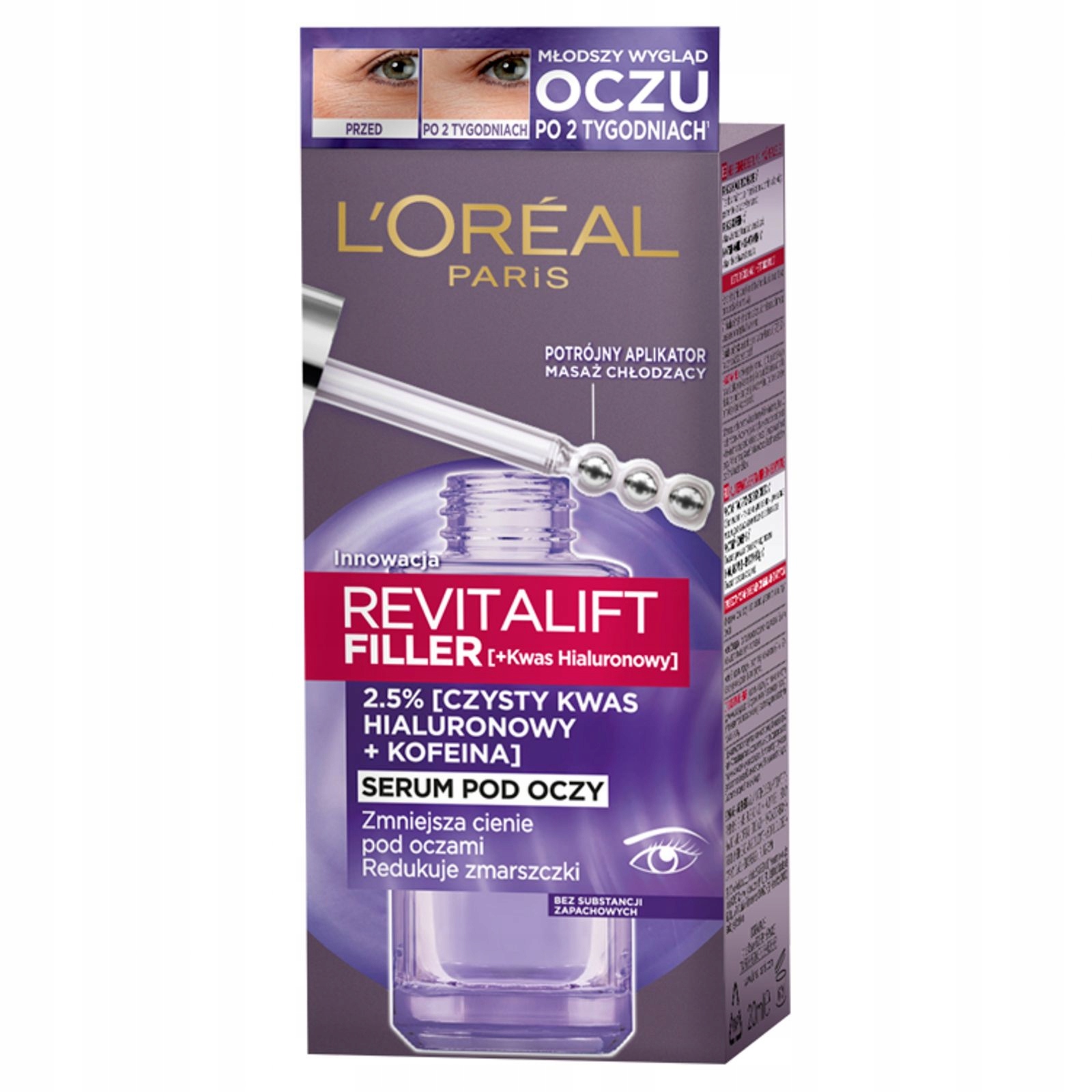 Loreal Revitalift Filler [ha] Sérum Pod Oči Redukující Vrásky 20 ML