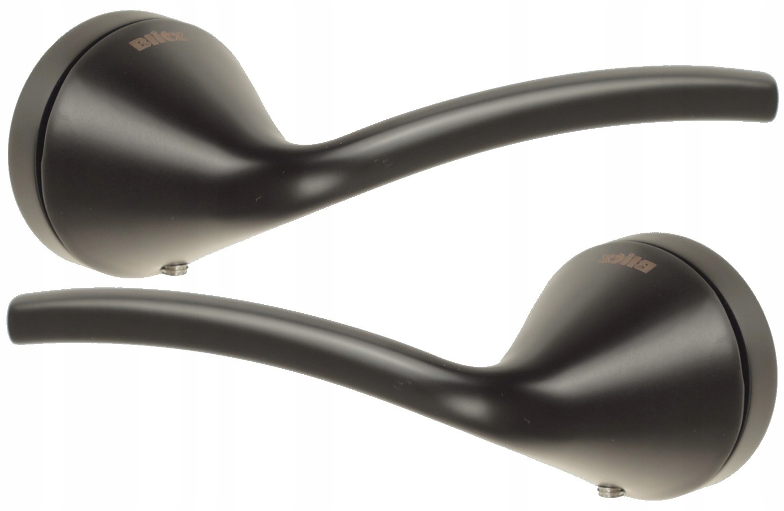 Dveřní Klika Kulatá, Černá Barva, Zesílená