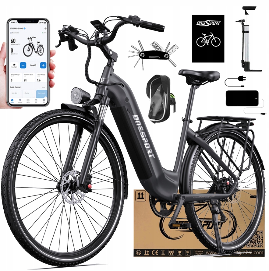 Onesport OT05 Pro Elektrokolo Město 250W 22.5Ah 25km/h 140km 27,5"