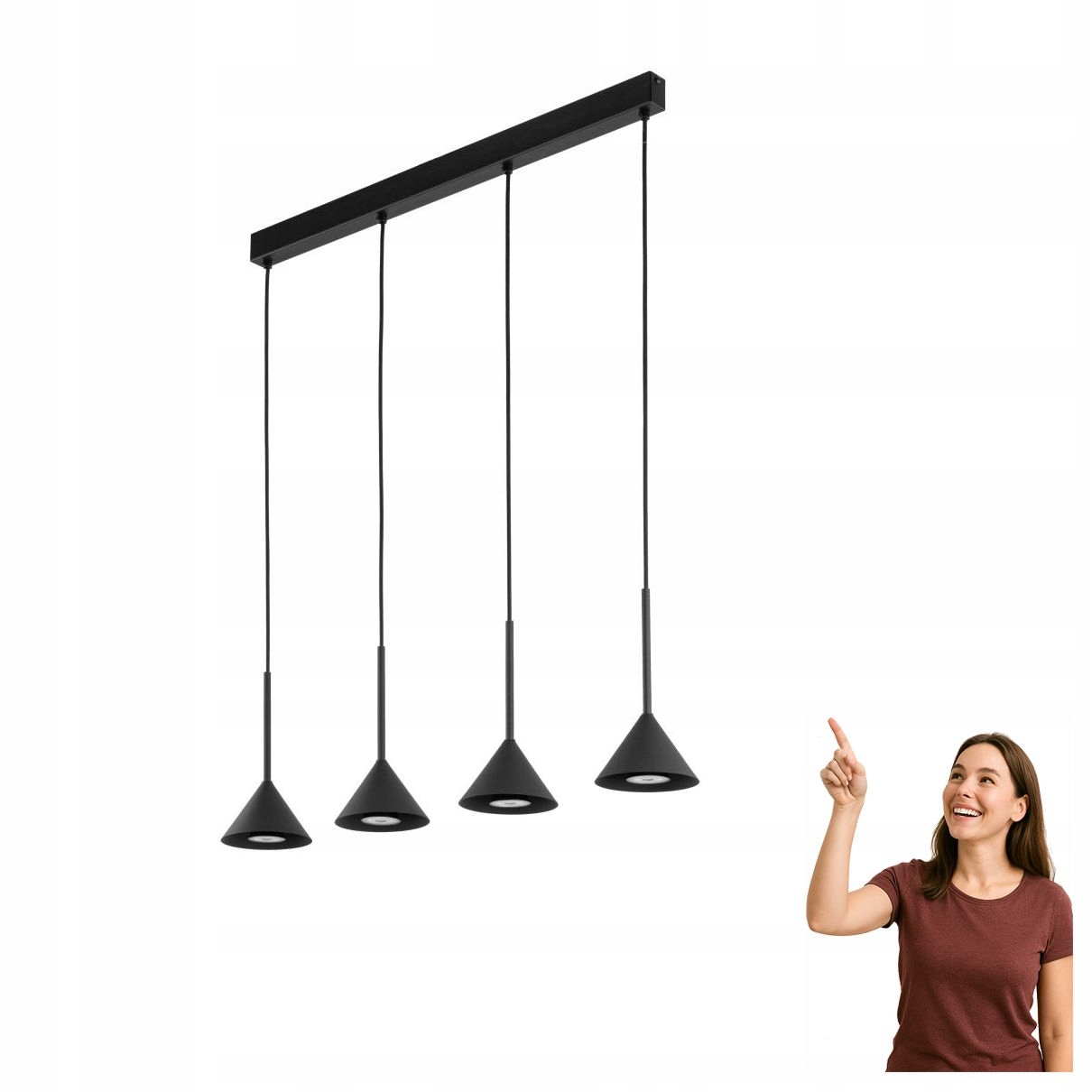 Závesná lampa Cono Black Mini 10305 Tk Lighting