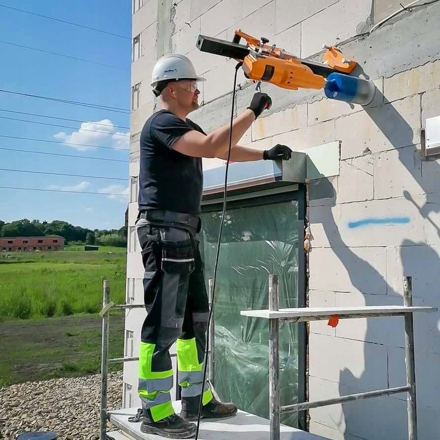 Wiertnica do betonu pochyła 4,35 kW FI 305 mm Zestaw Zasilanie elektryczne