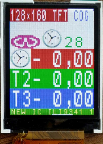 ART LCD-AG-TFTC128160 COR 1i77 ILI9163C 1,77cala