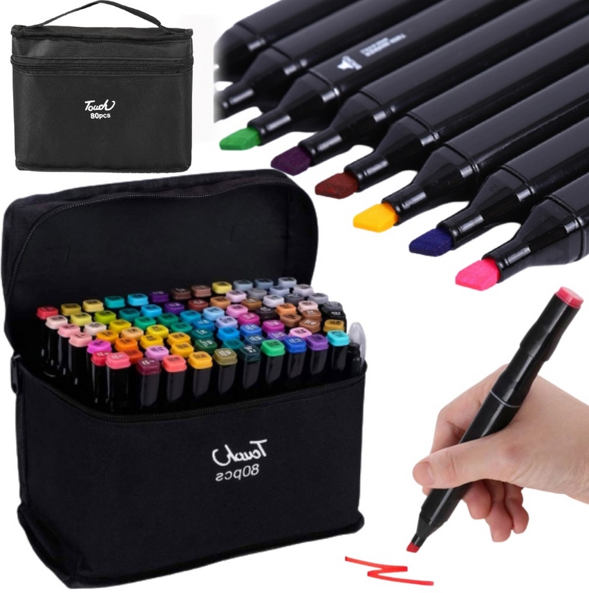 MARKERY ALKOHOLOWE TOUCH ZESTAW 80 SZTUK + TORBA Marka inna