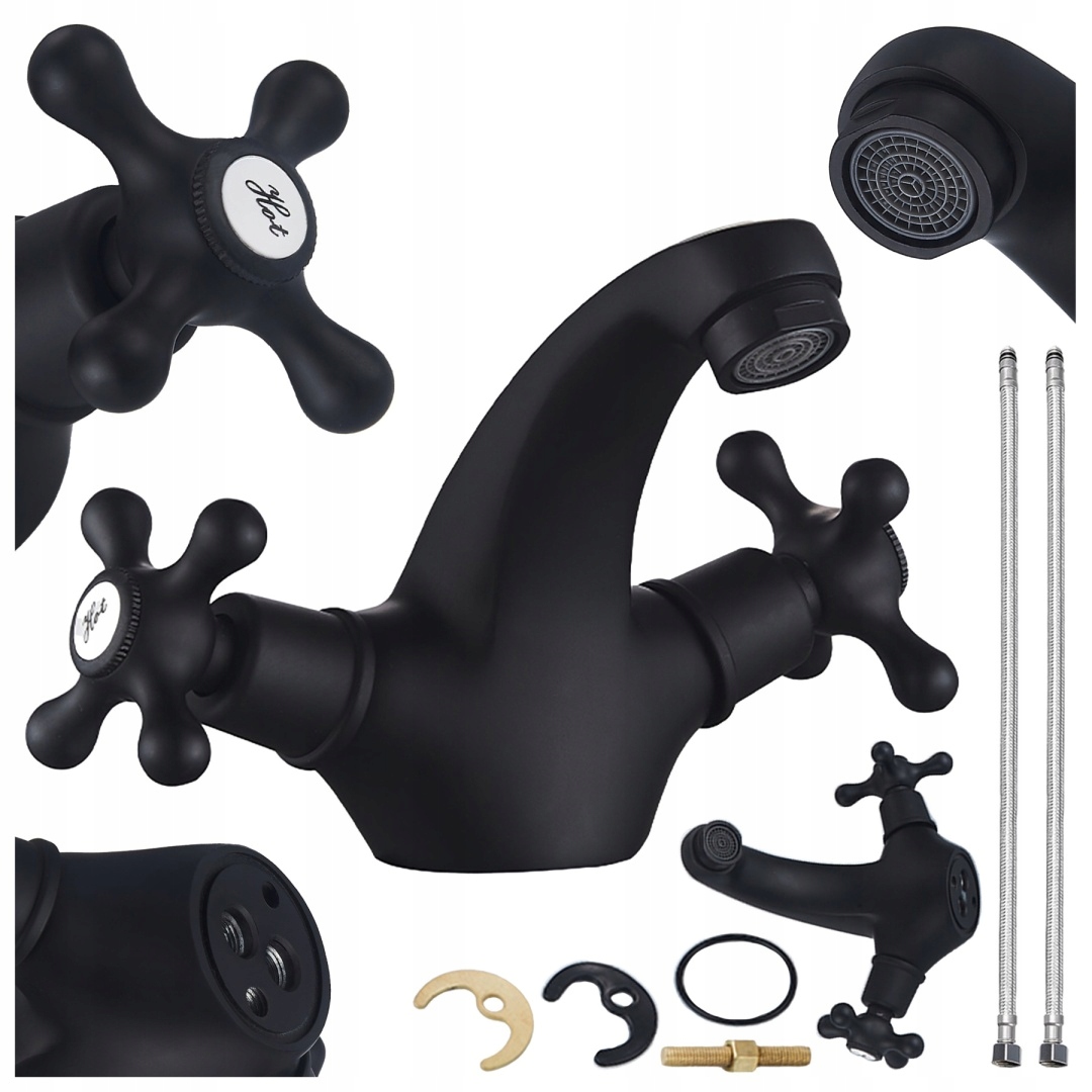 Umyvadlová Stojánková Koupelnová Baterie Retro Viola Černá