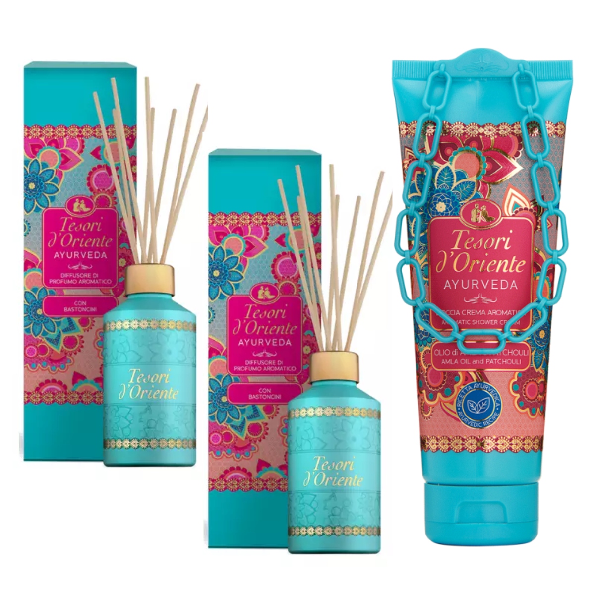 Levně Tesori d'Oriente Ayurveda 2 x vonné tyčinky sprchový gel