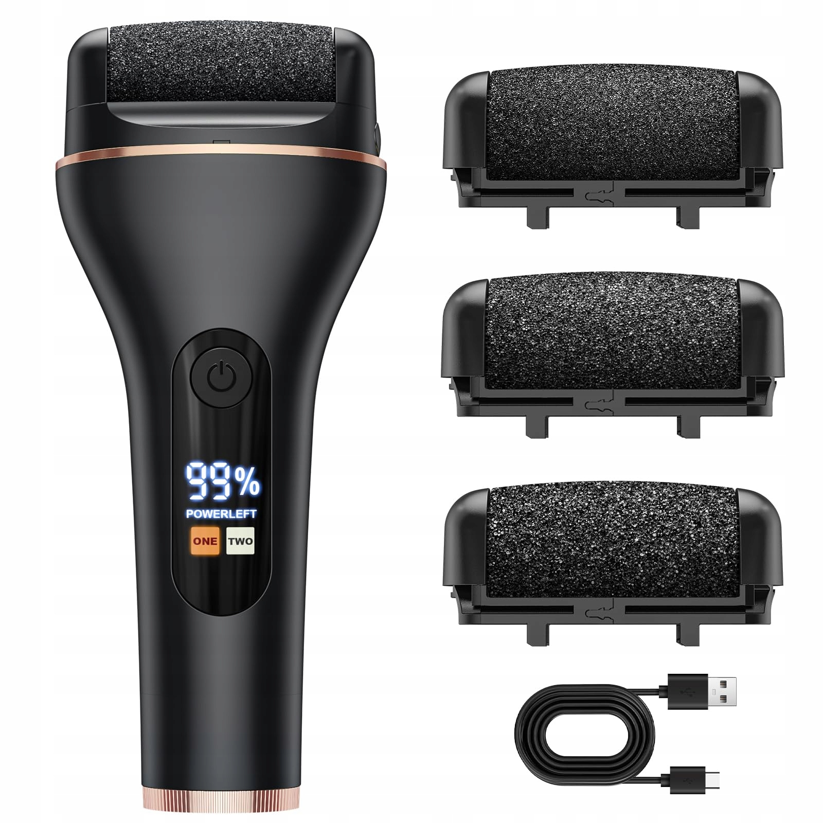 Odstraňovač zrohovatělin Aomees elektrický voděodolný IPX7 3 rolky