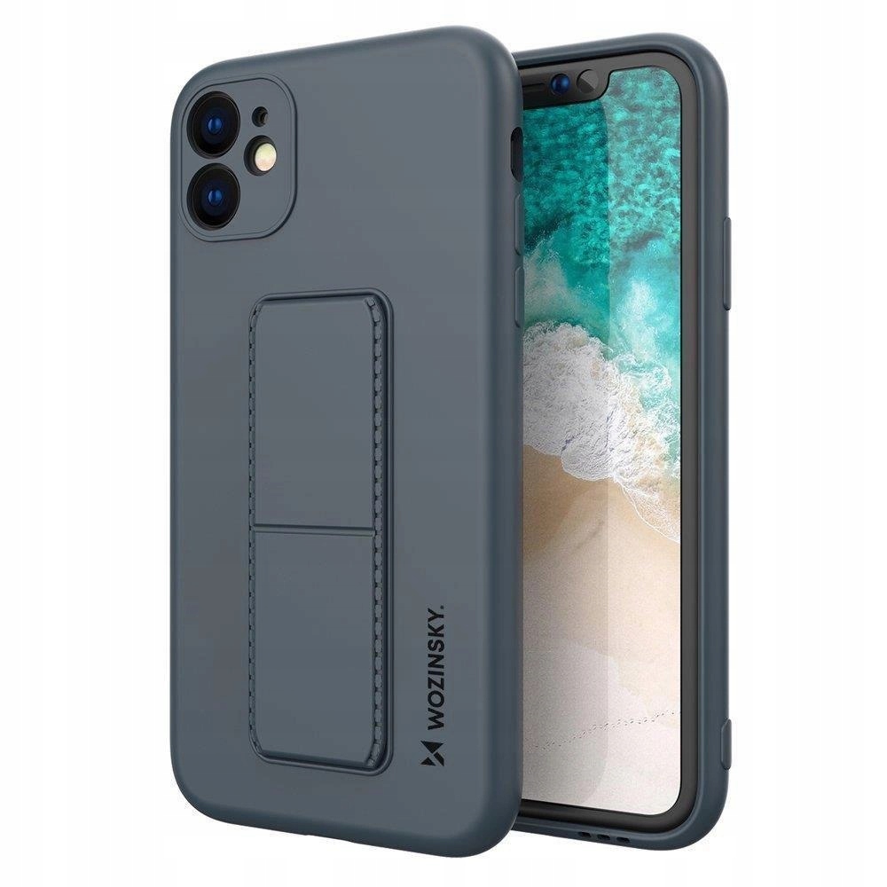 Wozinsky Kickstand Case silikonowe etui z podstawką do iPhone 12 Pro granat