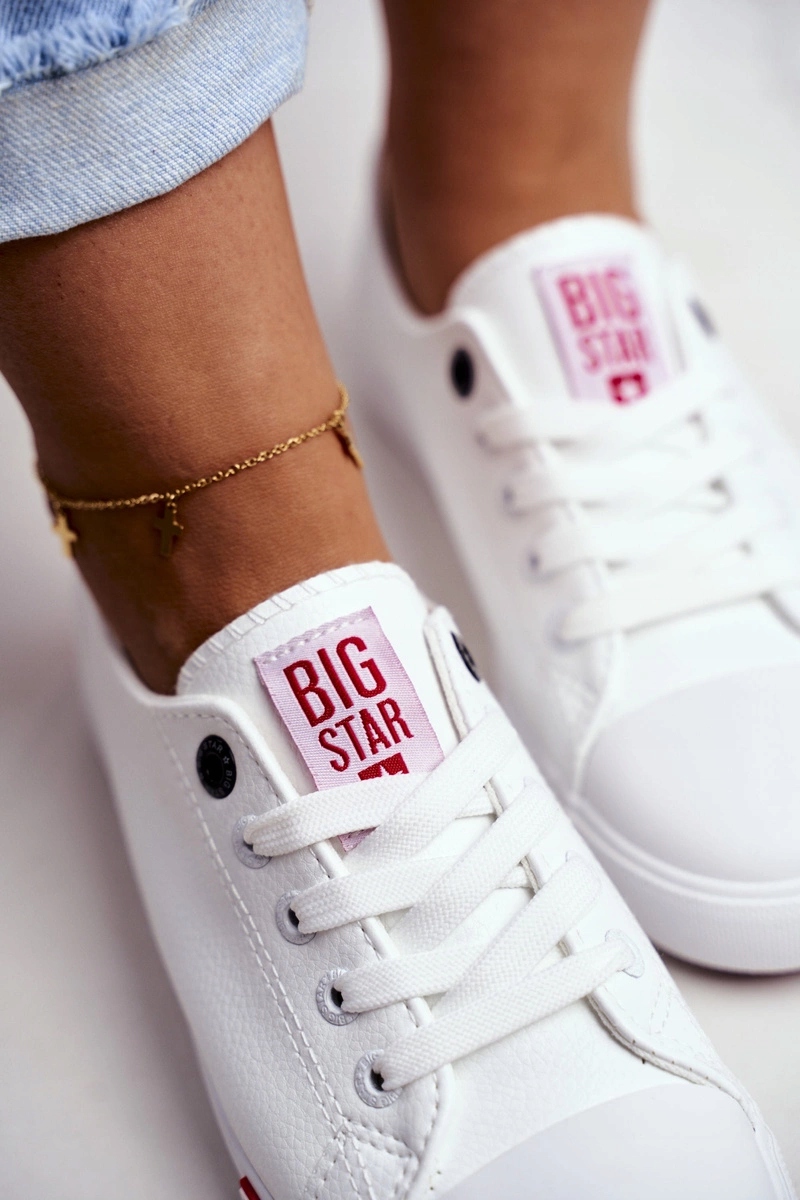 TRAMPKI BIG STAR GG274005 BIAŁE CZERWONE 38 Wzór dominujący bez wzoru