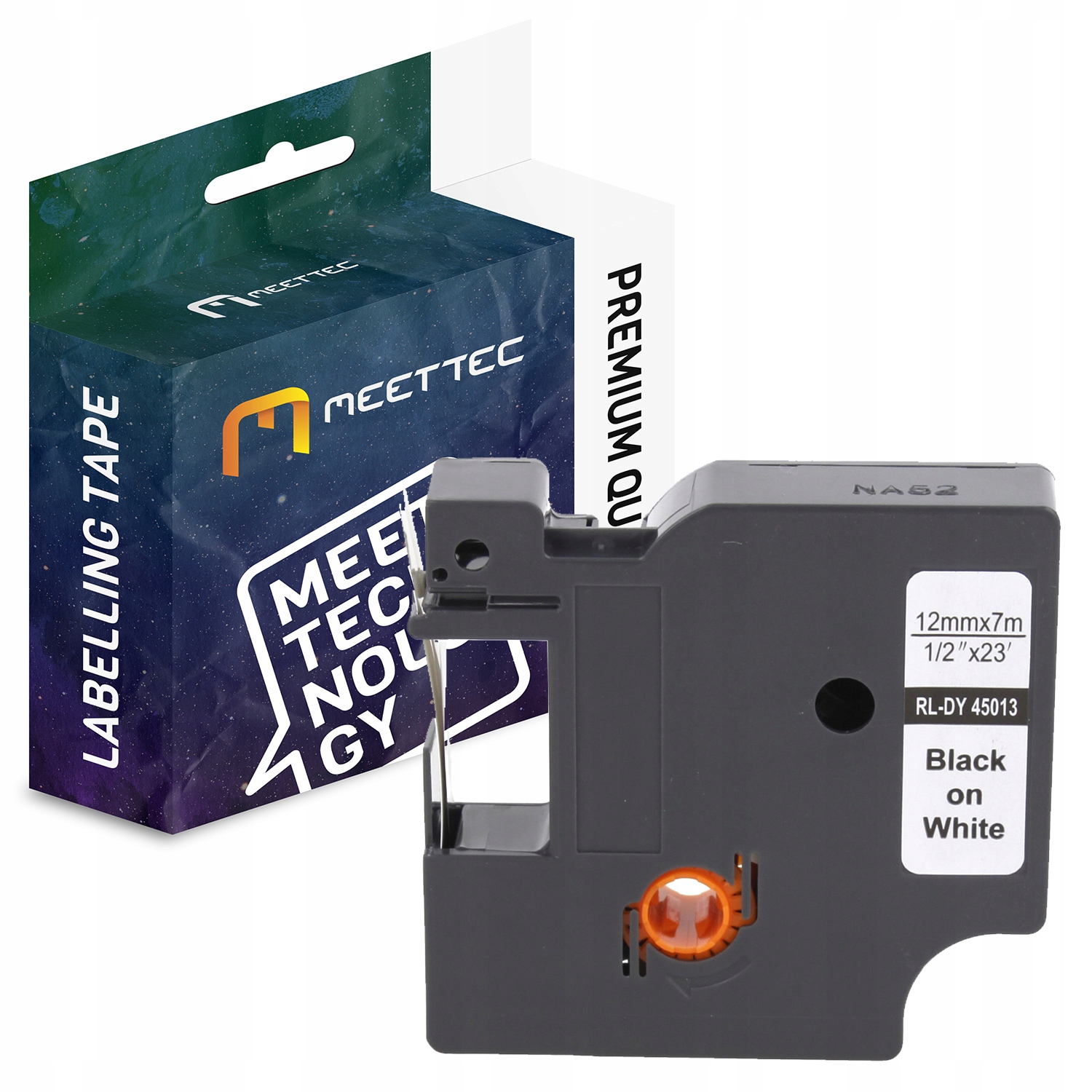 

Taśma zamiennik Dymo D1 45013 12mm biała/czarny