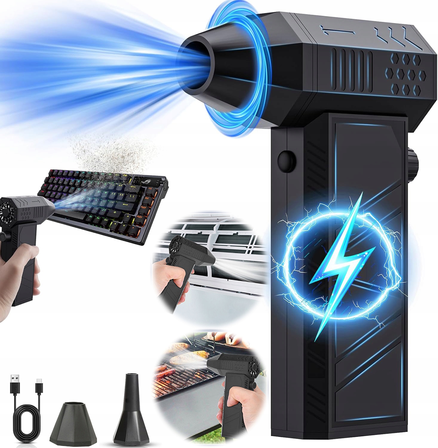 Výkonný Elektrický Dmychadlo Stlačený Vzduch Kompresor Air Duster Na Prach