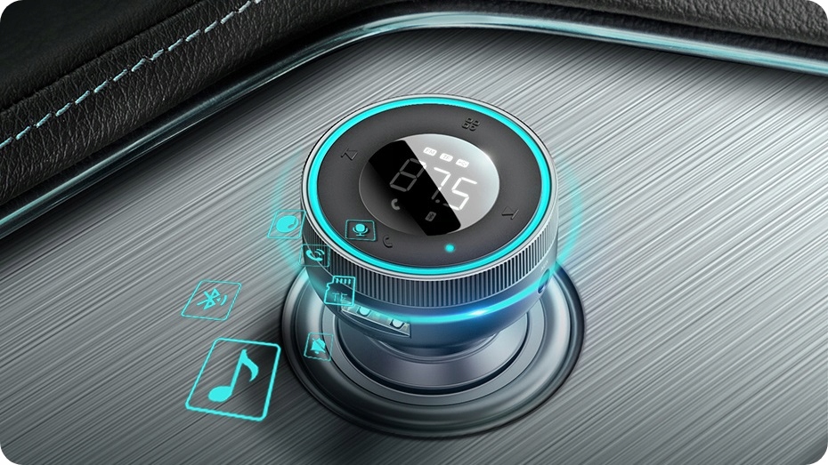 BASEUS TRANSMITER FM BLUETOOTH ŁADOWARKA SAMOCHODOWA USB 2.4A PD TF AUX Stan opakowania oryginalne