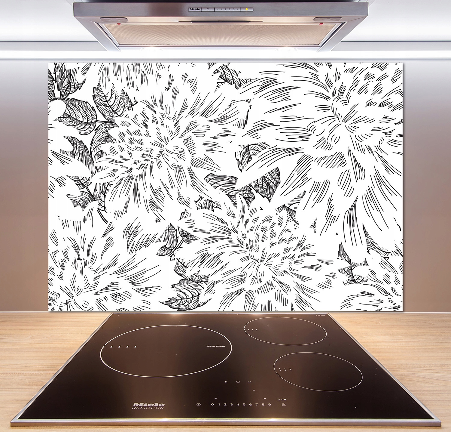 

Panel do kuchni Kwiatowy wzór 100x70 cm + Klej