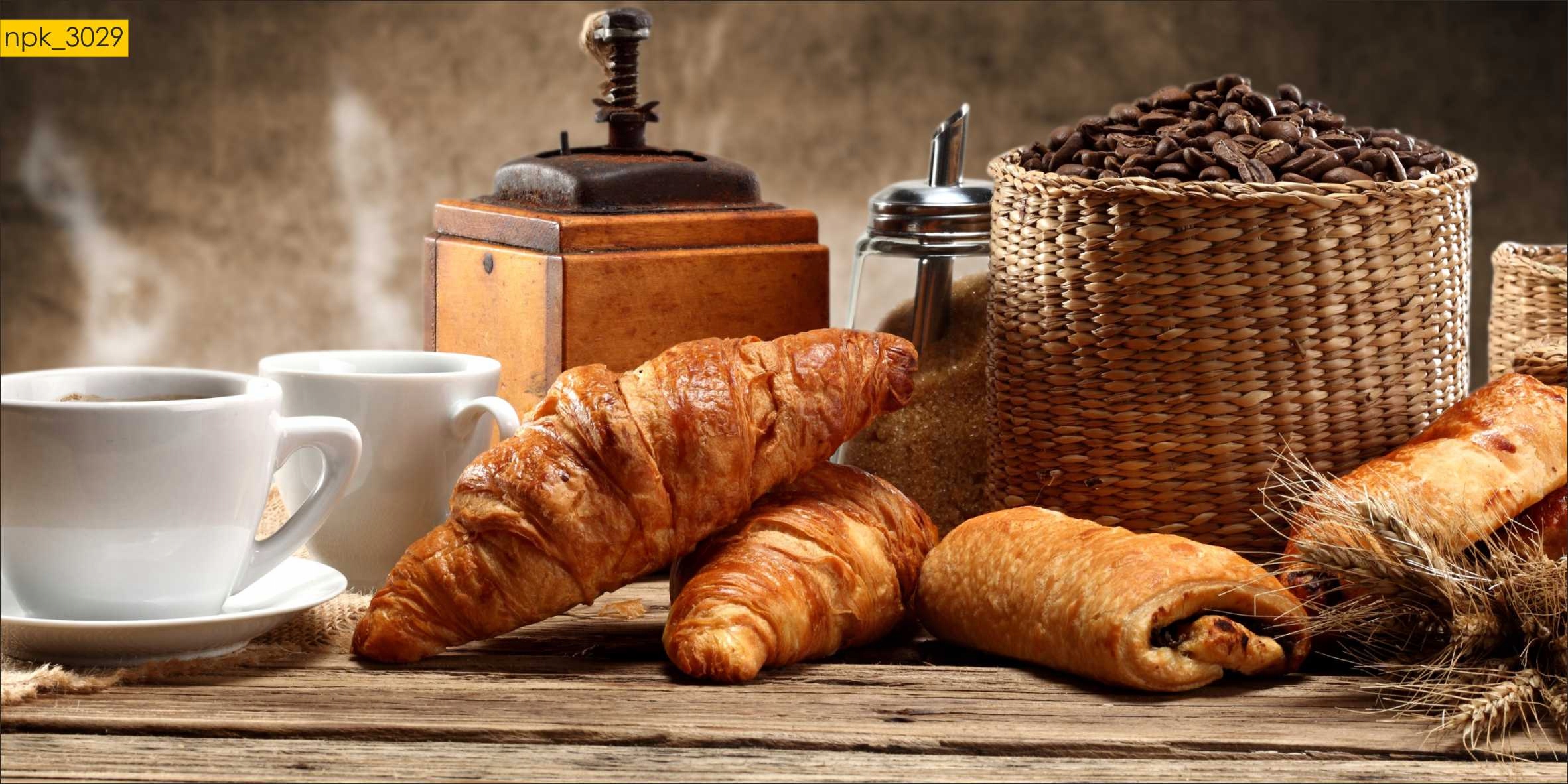 

Naklejki Do Kuchni Ściana croissanty kawa Laminat