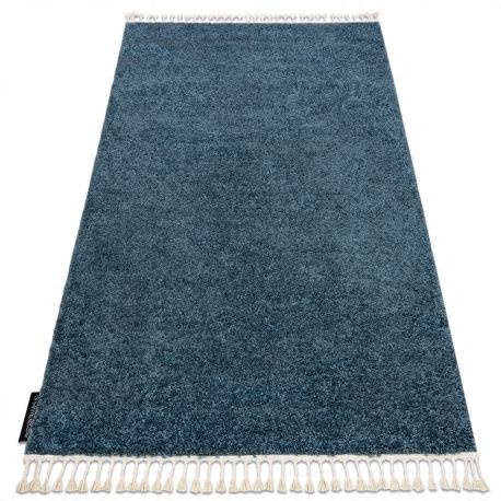 

Dywan shaggy boho frędzle gładki niebieski 80x150