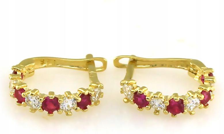 Zlaté náušnice 585 dívčí náušnice se zirkonem, elegantní vzor jako dárek