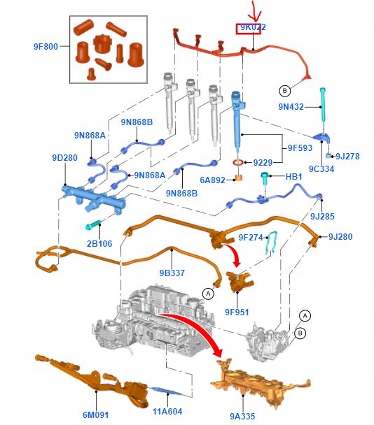 PRZEWODY PRZELEWOWE EDGE MK2 KUGA MK2 FOCUS MK4 Engine Type Diesel