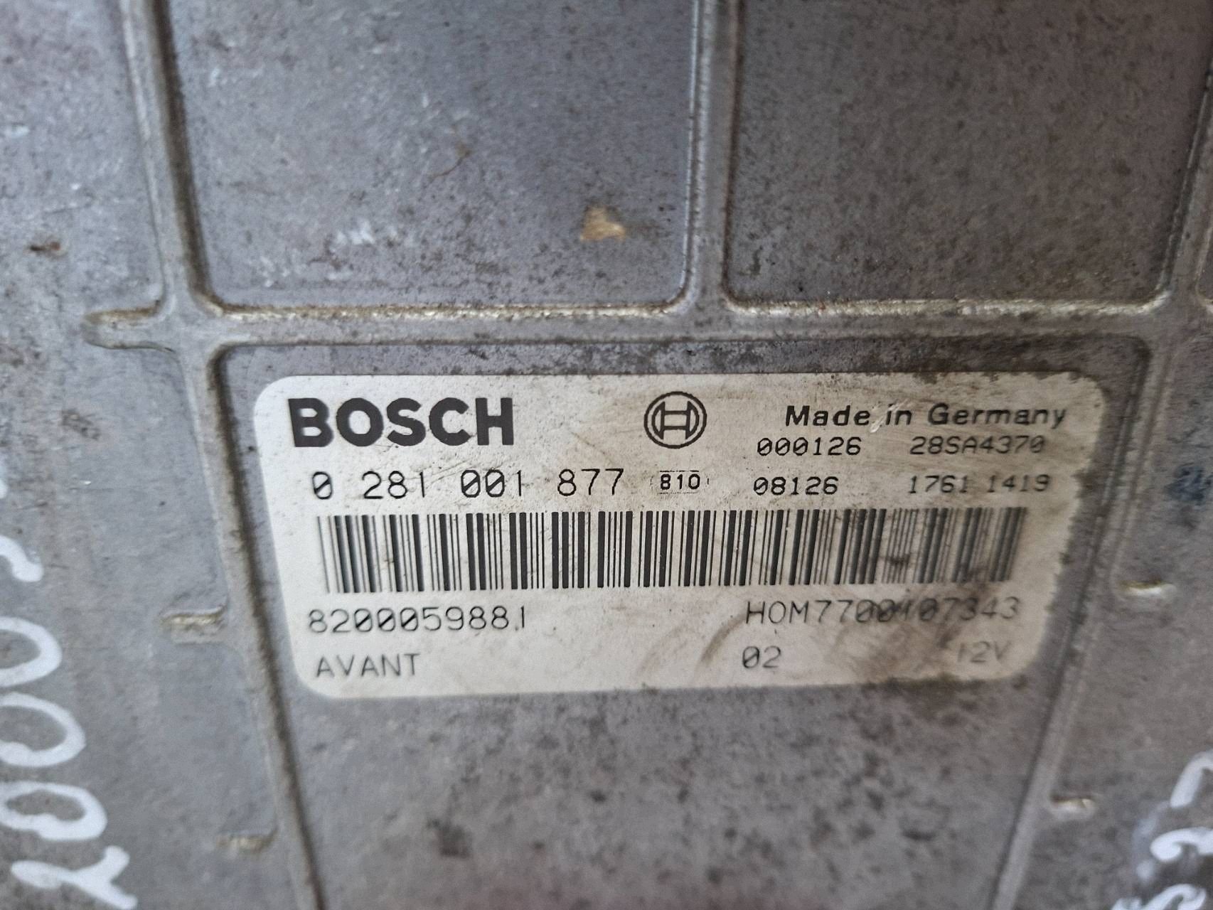 control unit of the engine 0281001877 8200059881 7700107343 RENAULT 1.9 DTI