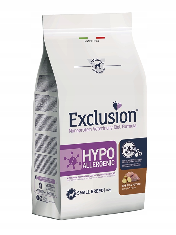 Exclusion dla psa Hypoallergenic małe rasy królik i ziemniaki 2kg