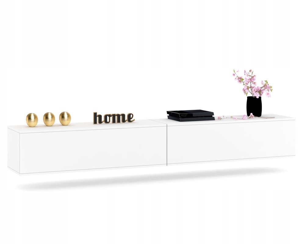 Závěsná Rtv skříňka Police Horizontální vitrína do obývacího pokoje Pawlacz Bílá Mat 240