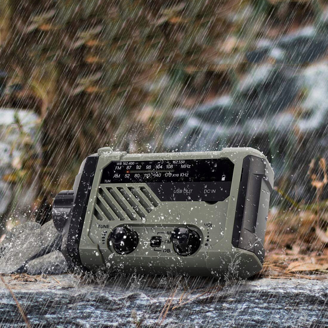 AWARYJNE RADIO SOLARNE PRZENOŚNE RADIO Z KORBĄ RADIO SOLARNE AM/FM 2000MAH Zasilanie sieciowo-bateryjne