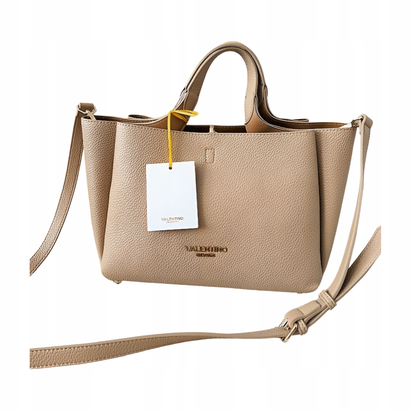 Kabelka shopperka béžová tříkomorová