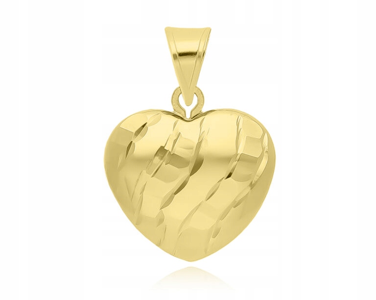 Zlatý přívěsek Srdce s diamantovým brusem Pro ženy Gravírování ryzost 585