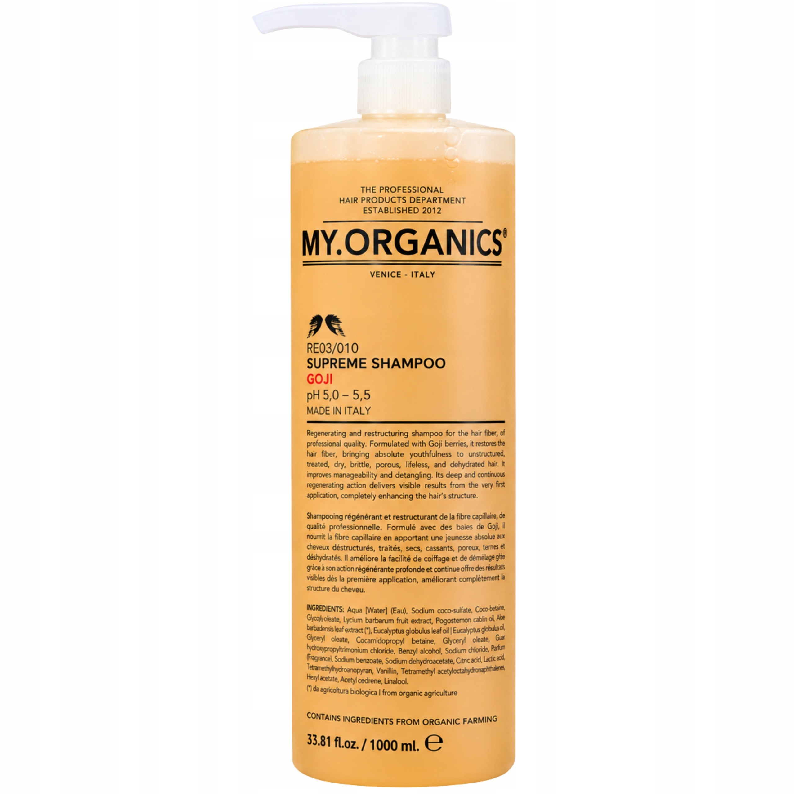 Szampon do włosów Regenerujący My.organics Supreme Shampoo Goji 1000ml