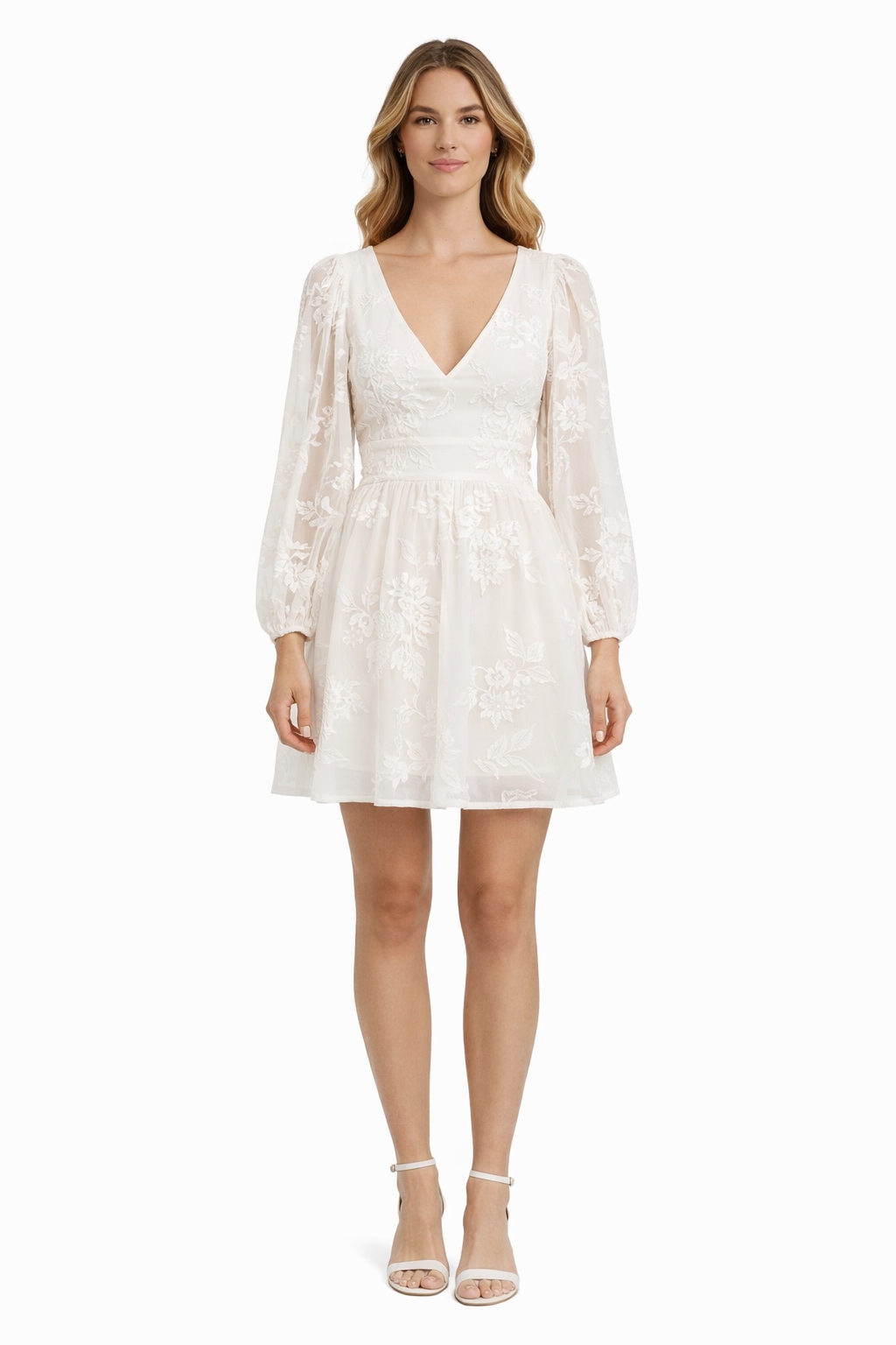 Bardot Bílé Šaty S Výstřihem Do V A Výšivkou 36 I3C