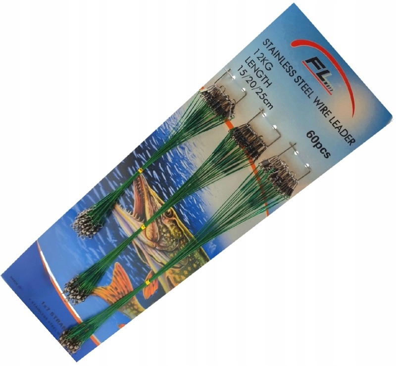 

Przypony stalowe zielone 60szt przypon spinning