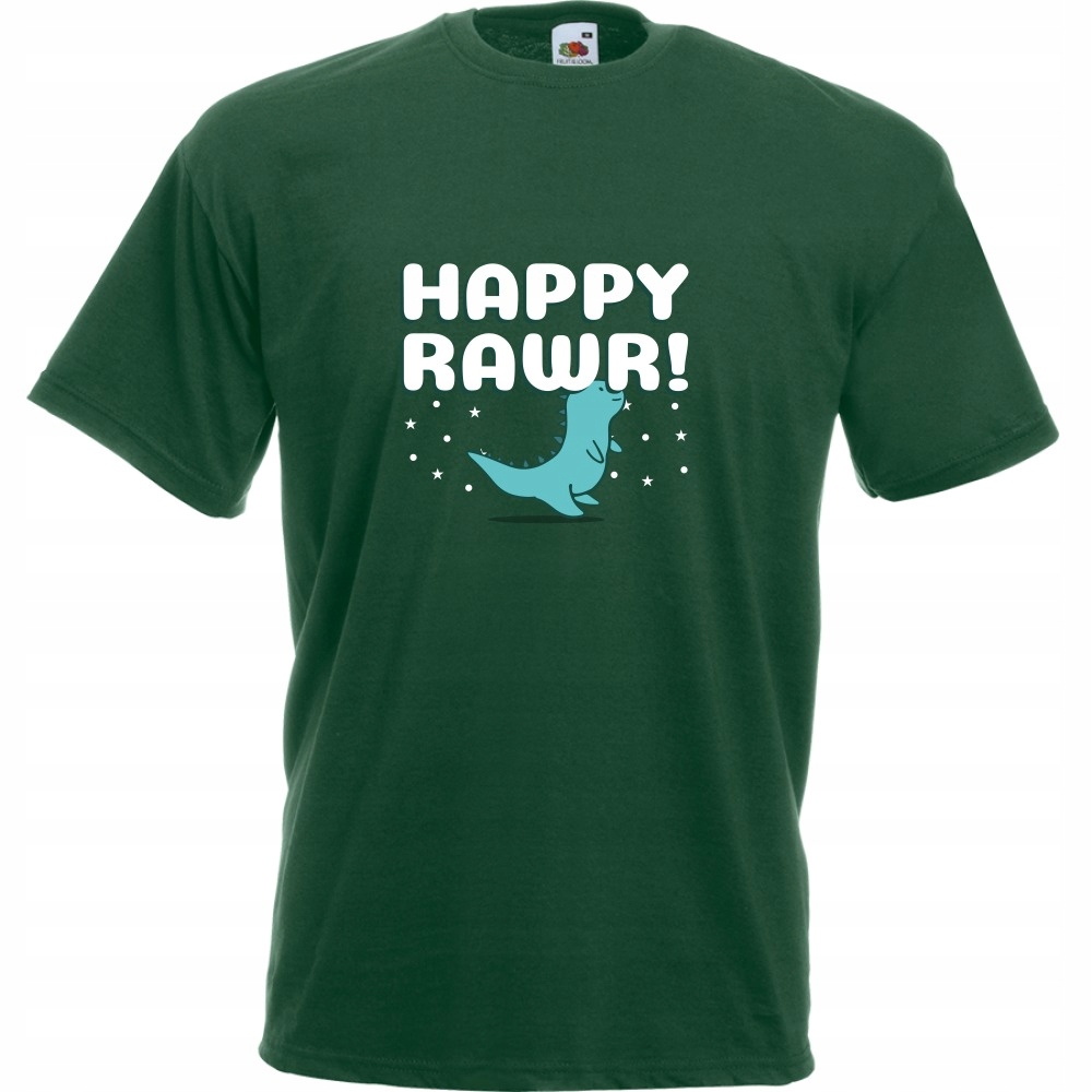 

Koszulka happy rawr dinozaur M butelkowa