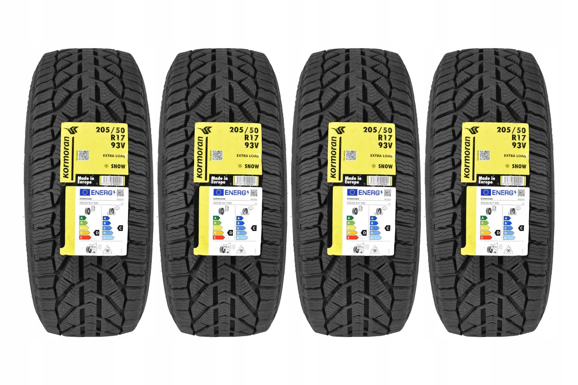 4 opony zimowe 205/50R17 Kormoran Snow 2026