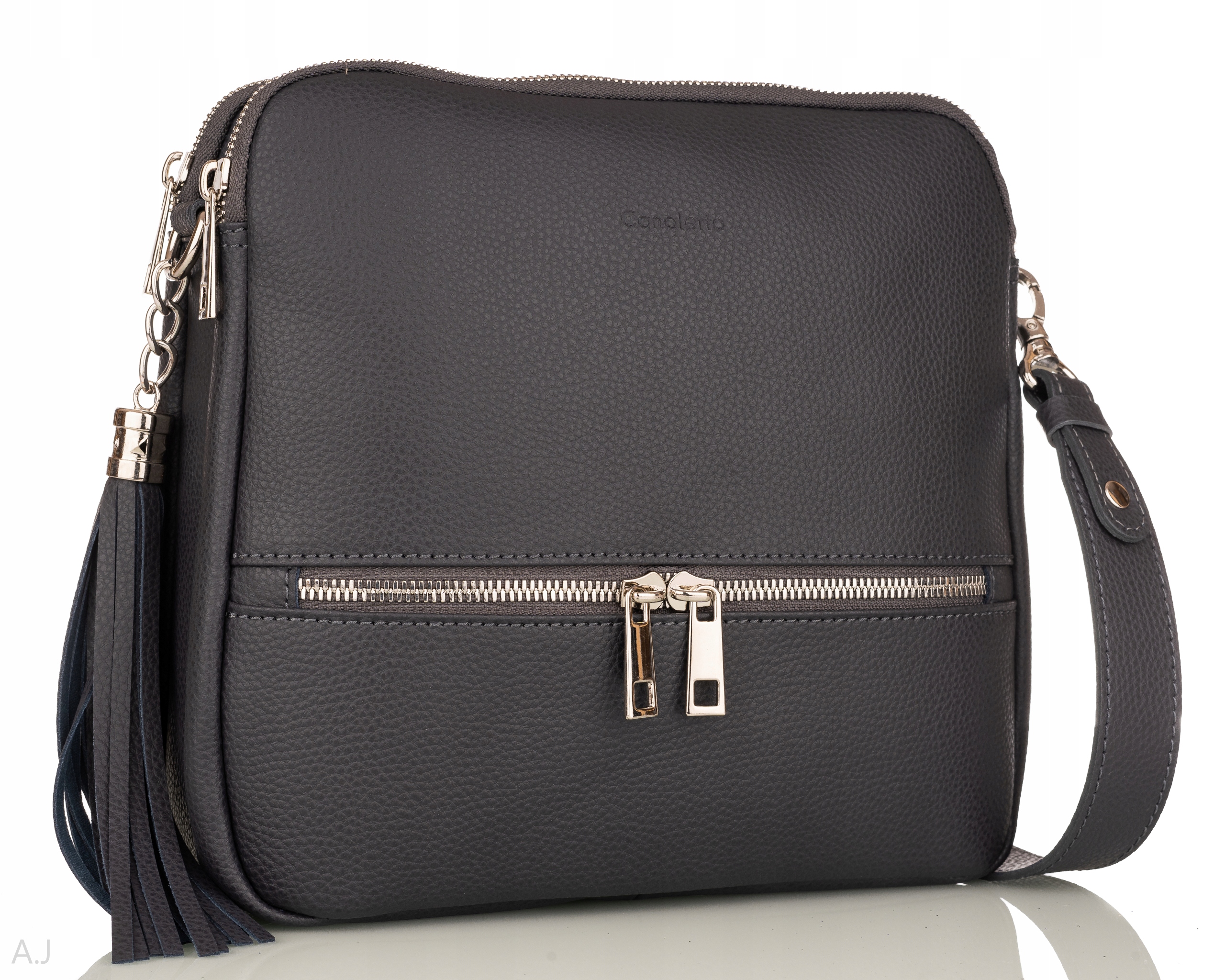 Dámská kožená kabelka Elegnacka kabelka přes rameno Premium, černá