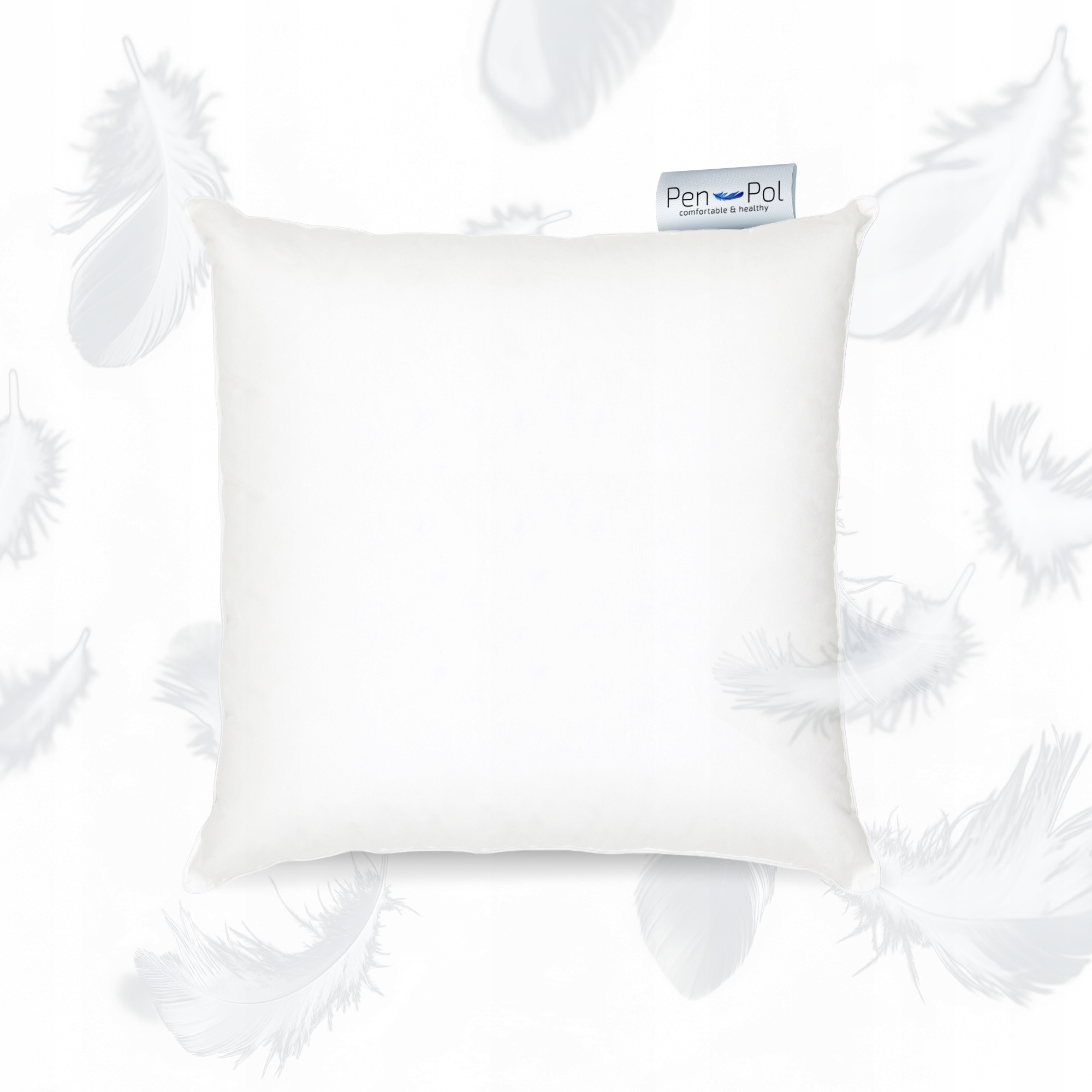 Polštář na spaní z peří Premium, 80 x 80 cm, bílý 70 % péřový, do ložnice
