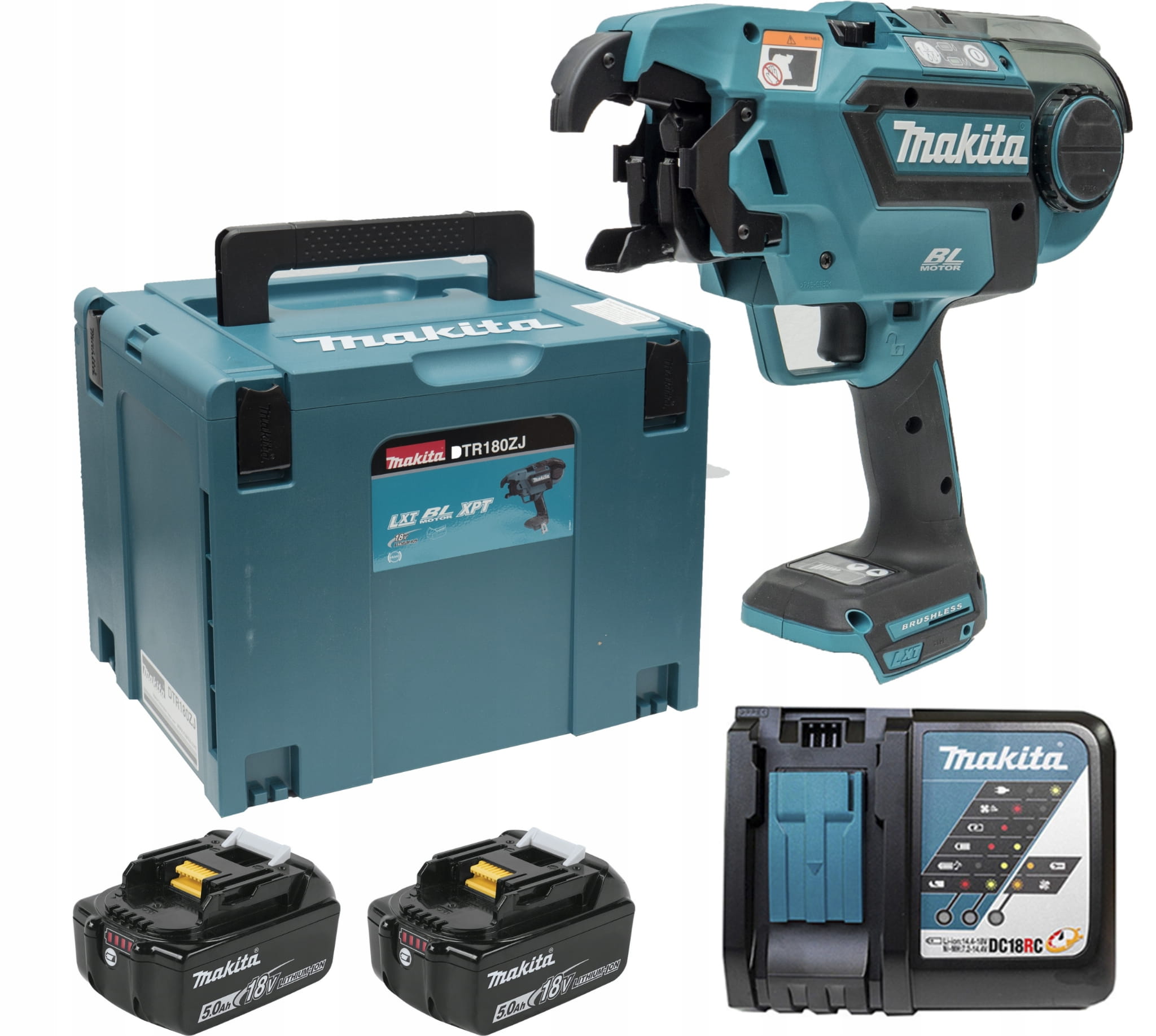 Makita DTR180RTJ Wiązarka Do Zbrojeń 0,8mm 18V Lxt Walizka Makpac 2x5ah