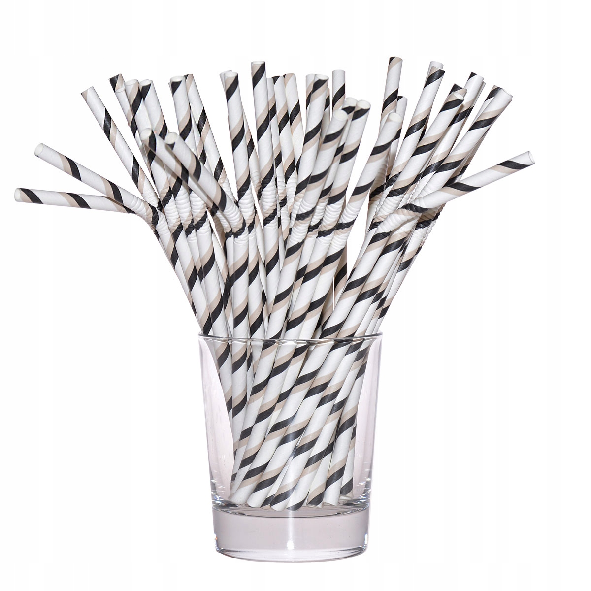 Słomki papierowe łamane czarne rurki do napoi 12x