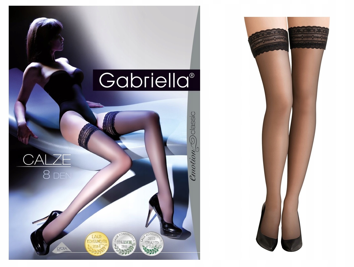 

Gabriella pończochy koronka Calze 8 den 3/4 Nero