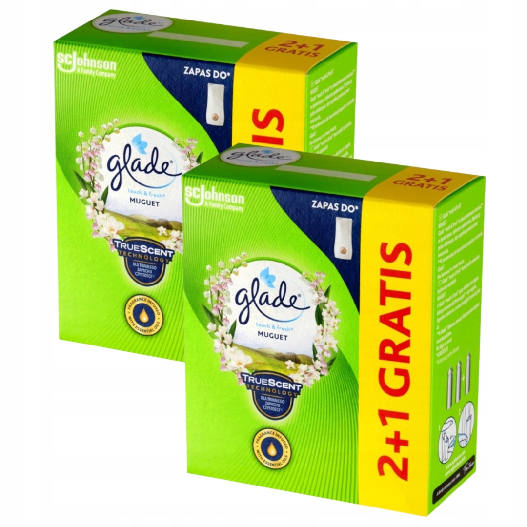 Odświeżacz Powietrza ZAPAS Wkład Do Glade Touch & Fresh Muguet 3 x 10 ml x2