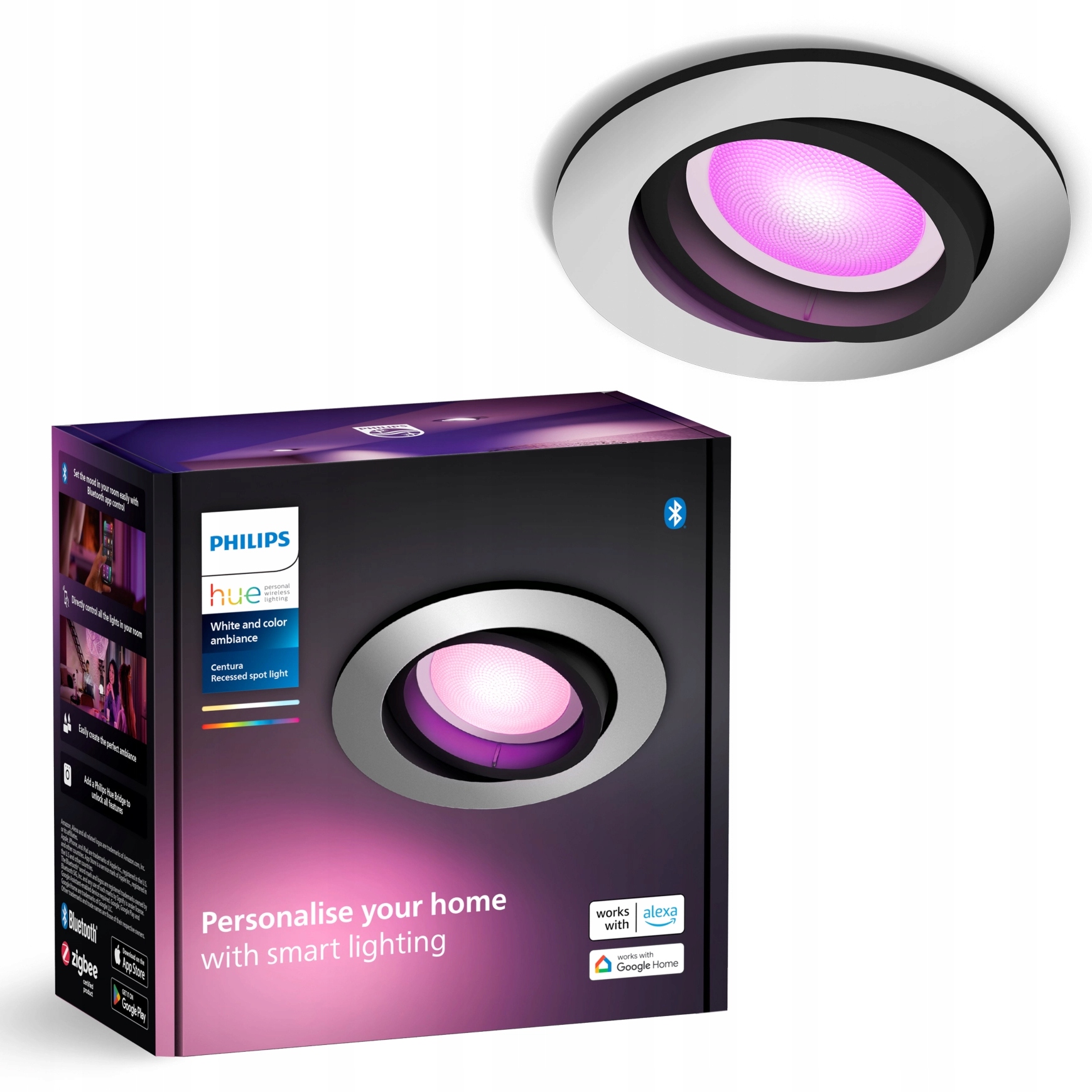 Podomietkové Led svietidlo GU10 Rgb Aluminium Smart Zigbee Centura Philips Hue