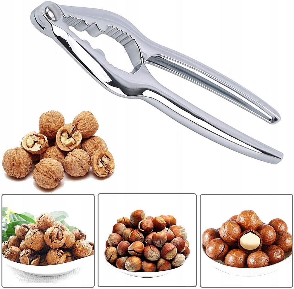 DZIADEK DO ORZECHÓW WŁOSKICH LASKOWYCH STALOWY Kolor dominujący srebrny