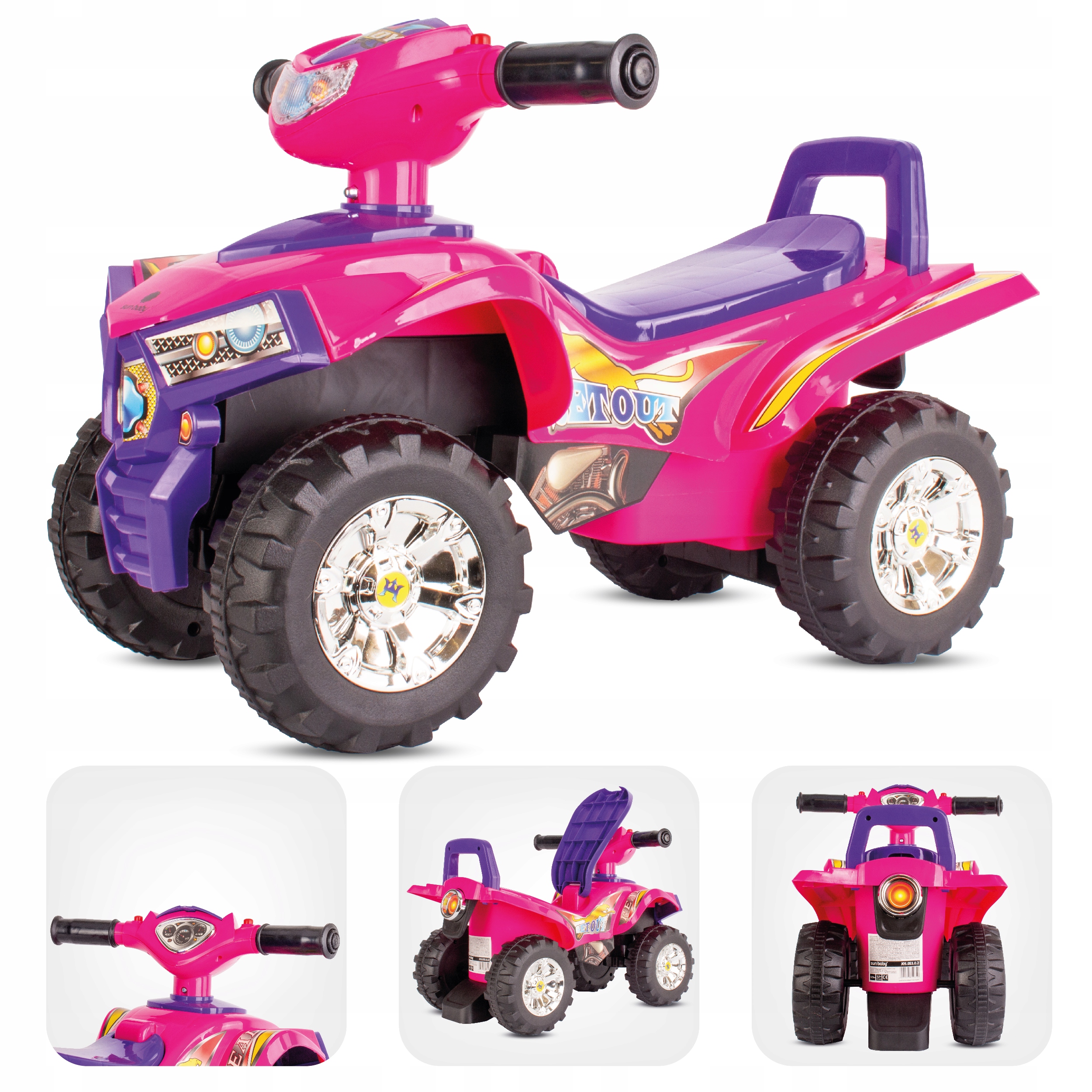 Pojazd Jeździk Quad dla dziecka na roczek różowy