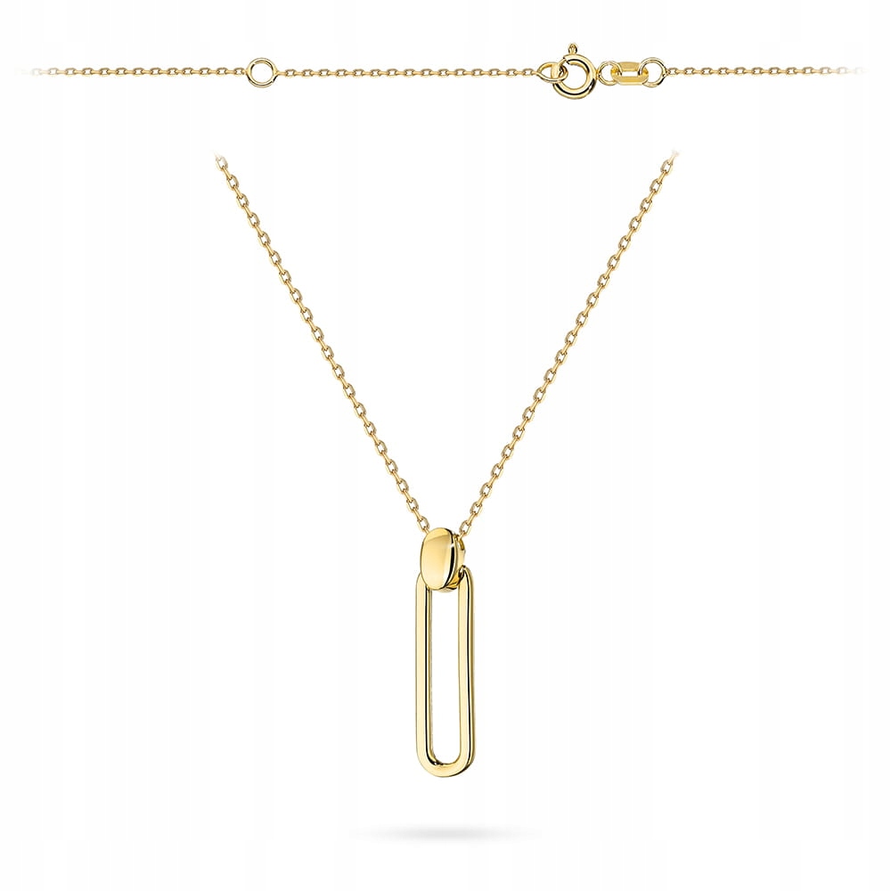 Náhrdelník zlatý 585 závěsný článek 2.59g dlouhý řetízek elegantní